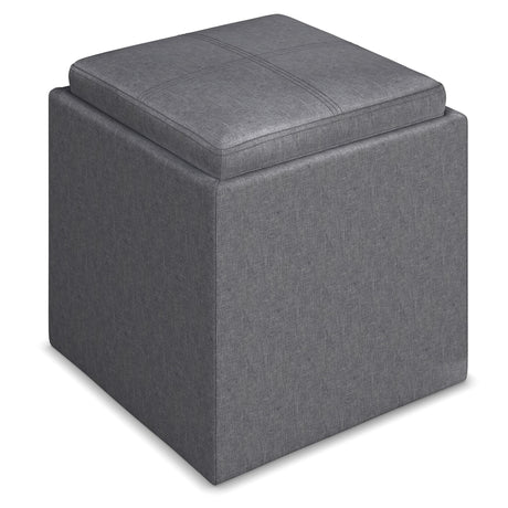 Rockwood - Upholstered Cube Storage Ottoman With Tray - view 28