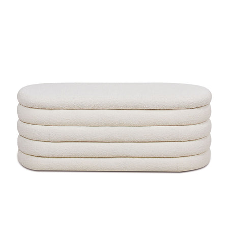 Fuji - Upholstered Oval Storage Bench by Jennifer Taylor Home | Bel Furniture