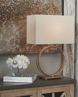 Mahala - Antique Gold Finish - Metal Table Lamp by Signature Design by Ashley® | Bel Furniture