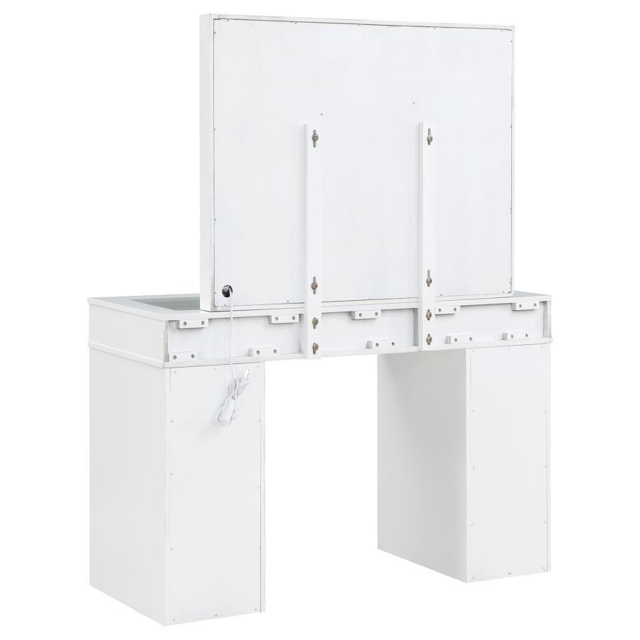 Regina - Makeup Vanity Table Set With Lighting - White by Coaster Fine Furniture | Bel Furniture