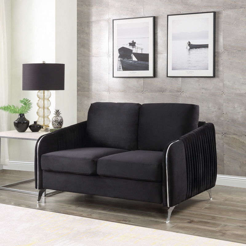 Hathaway - Velvet Modern Chic Loveseat Couch by Lilola Home | Bel Furniture