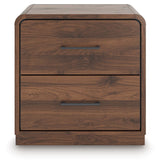 Fortlorn - Two Drawer Night Stand - Walnut Brown