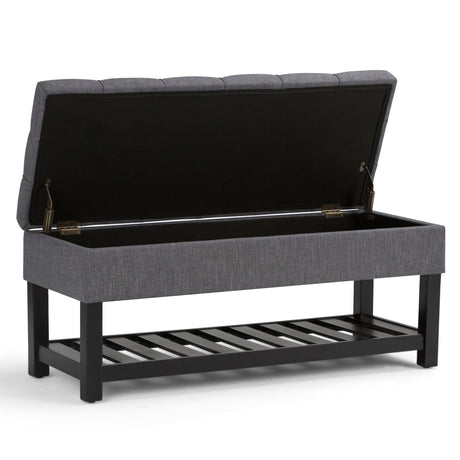 Saxon - Upholstered Transitional Storage Ottoman Bench - view 12