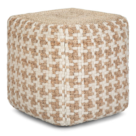 Cullen - Cube Pouf - Natural by Simpli-Home | Bel Furniture