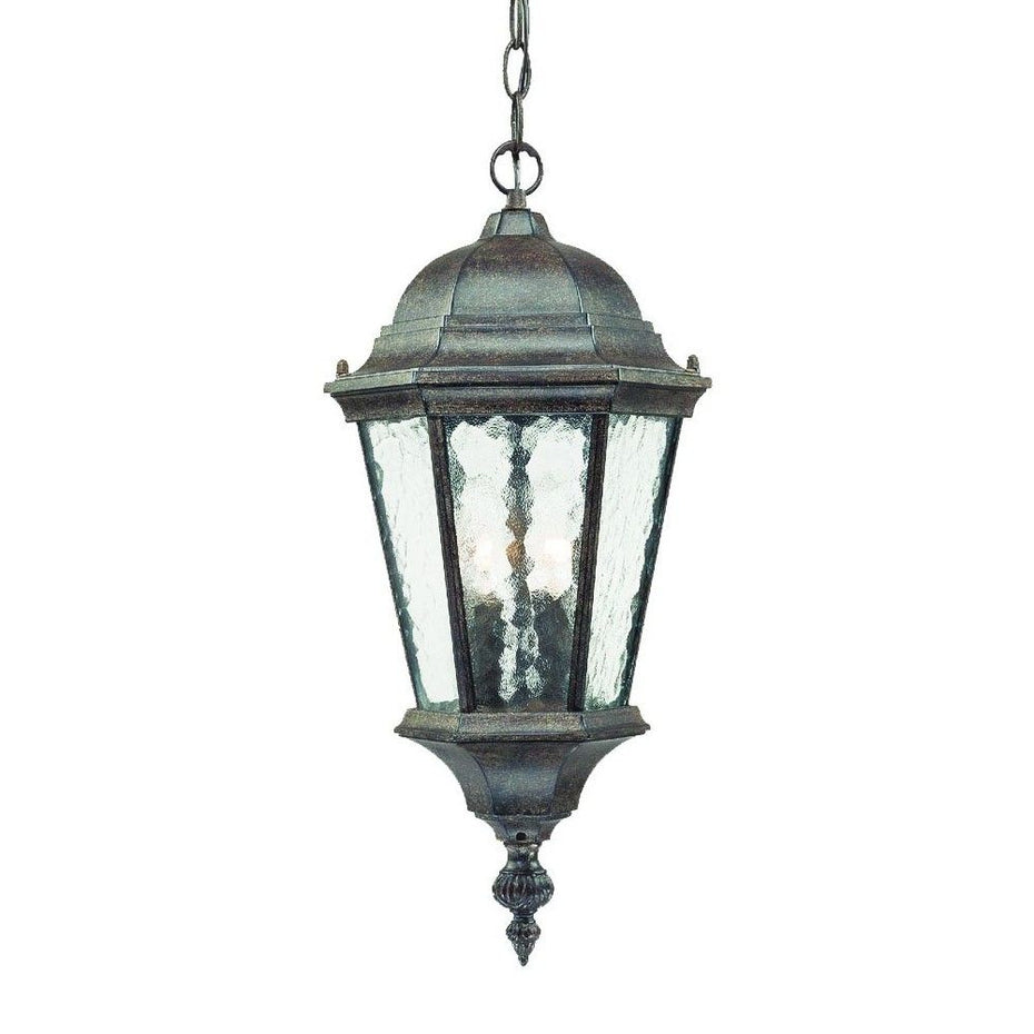 Two Light Antique Carousel Lantern Hanging Light - Black