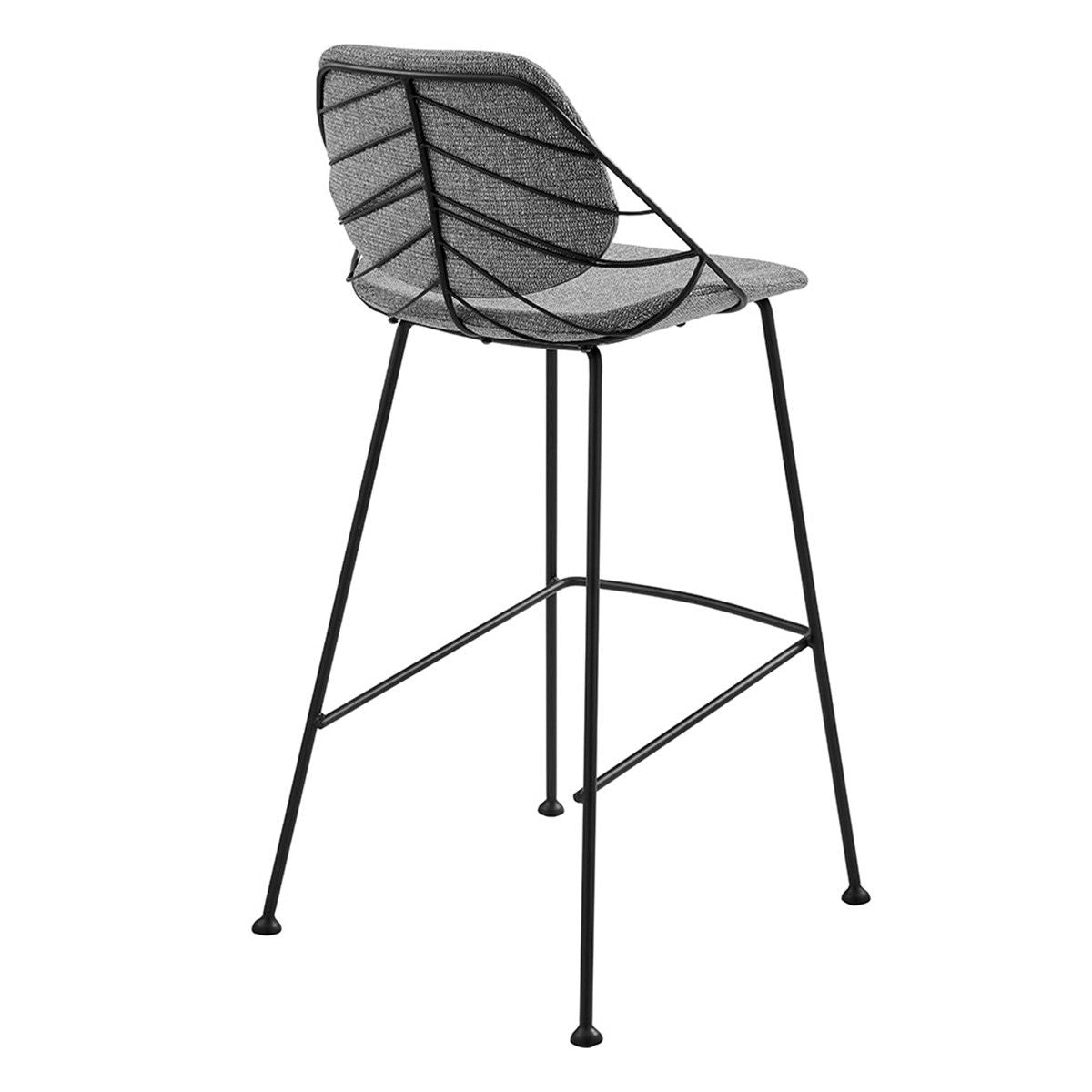 Steel Low Back Bar Height Bar Chairs (Set of 2) - Light Gray / Black