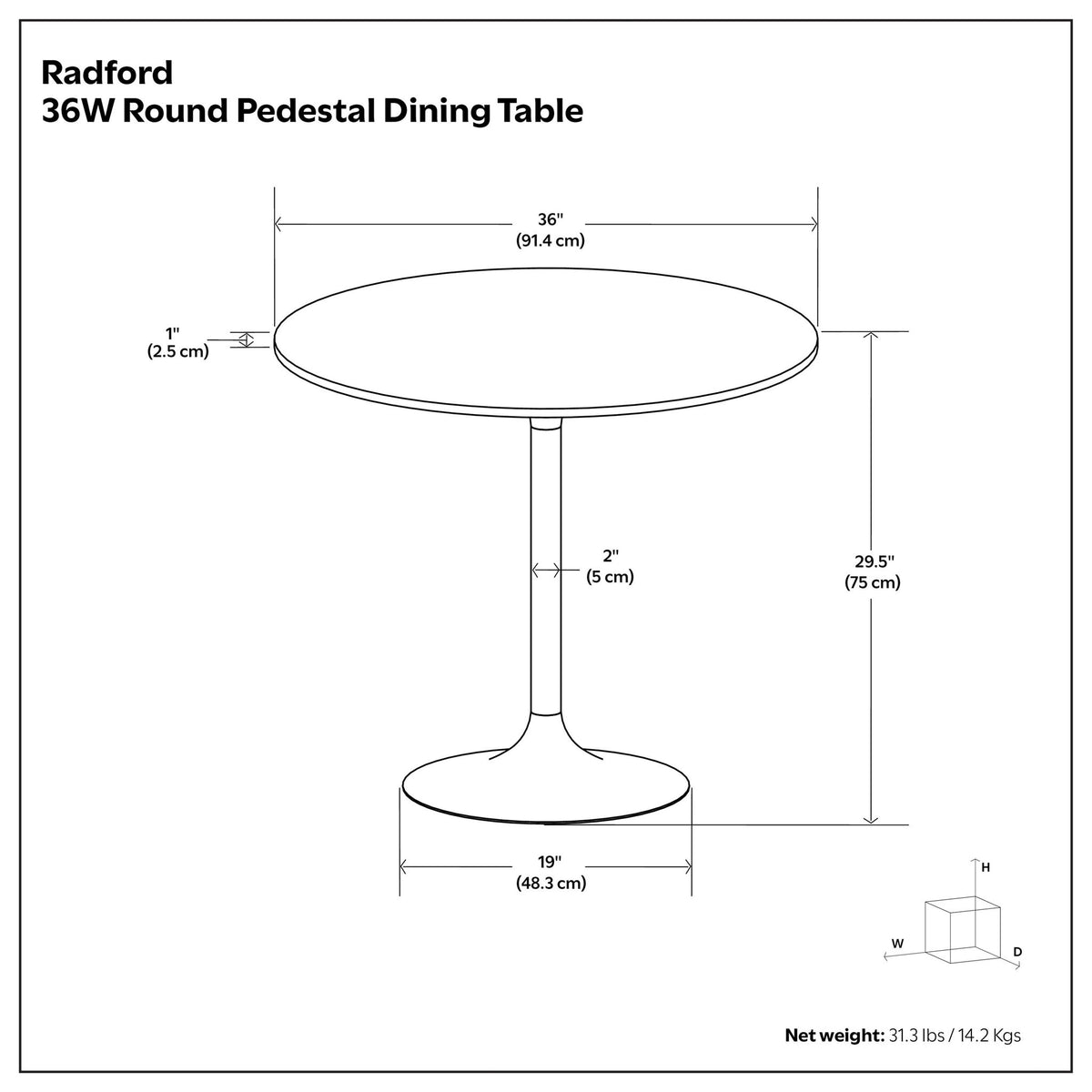 Radford - Round Dining Table - Walnut - view 2