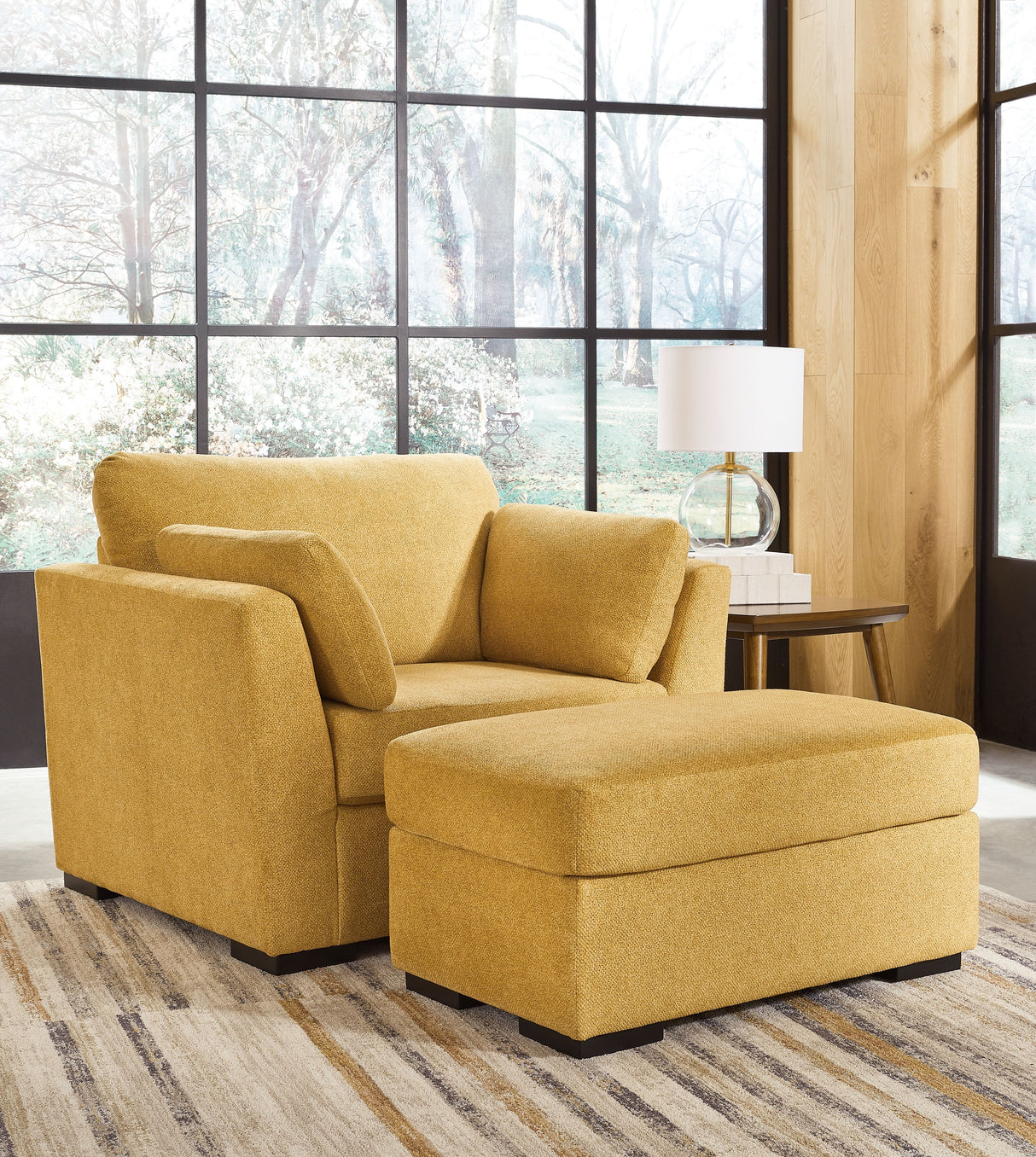 Keerwick - Living Room Set Yellow 2 Pc. Chair And A Half, Ottoman by Signature Design by Ashley® | Bel Furniture