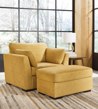 Keerwick - Living Room Set Yellow 2 Pc. Chair And A Half, Ottoman by Signature Design by Ashley® | Bel Furniture
