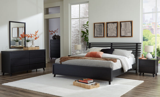 Danziar - Slat Panel Bedroom Set Black King by Signature Design by Ashley® | Bel Furniture