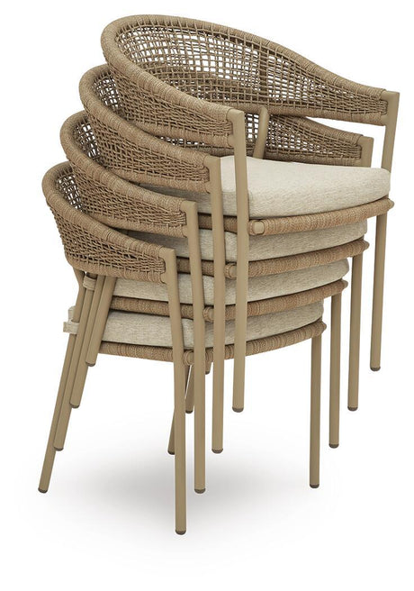 Orchard Beach - Arm Chair With Cushion (Set of 4) - Beige - view 2