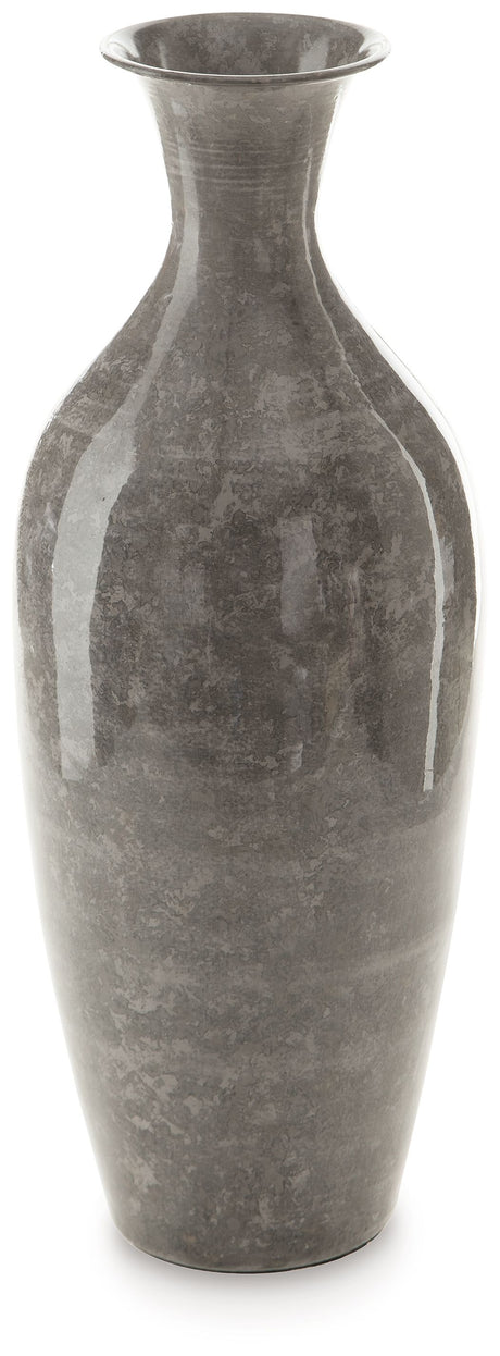 Brockwich - Vase Dark Gray 6''W x 6''D x 16''H by Signature Design by Ashley® | Bel Furniture