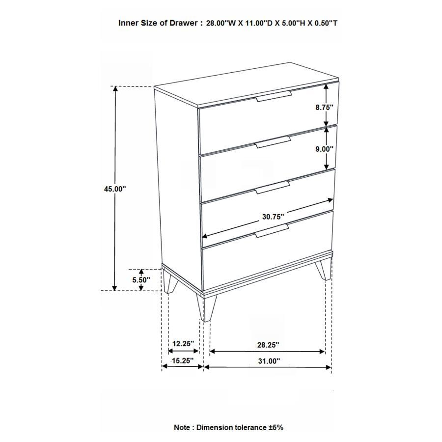 Mays - 4-Drawer Bedroom Chest - Walnut