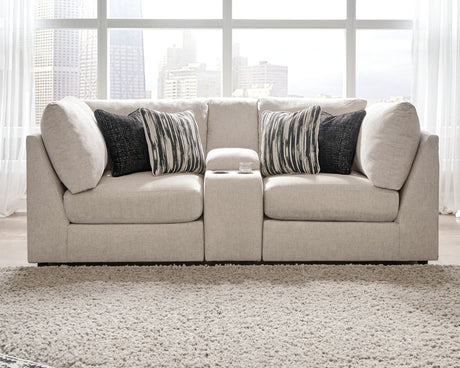 Kellway - Sectional Beige 3 Pc. Sectional with Console Storage by Signature Design by Ashley® | Bel Furniture