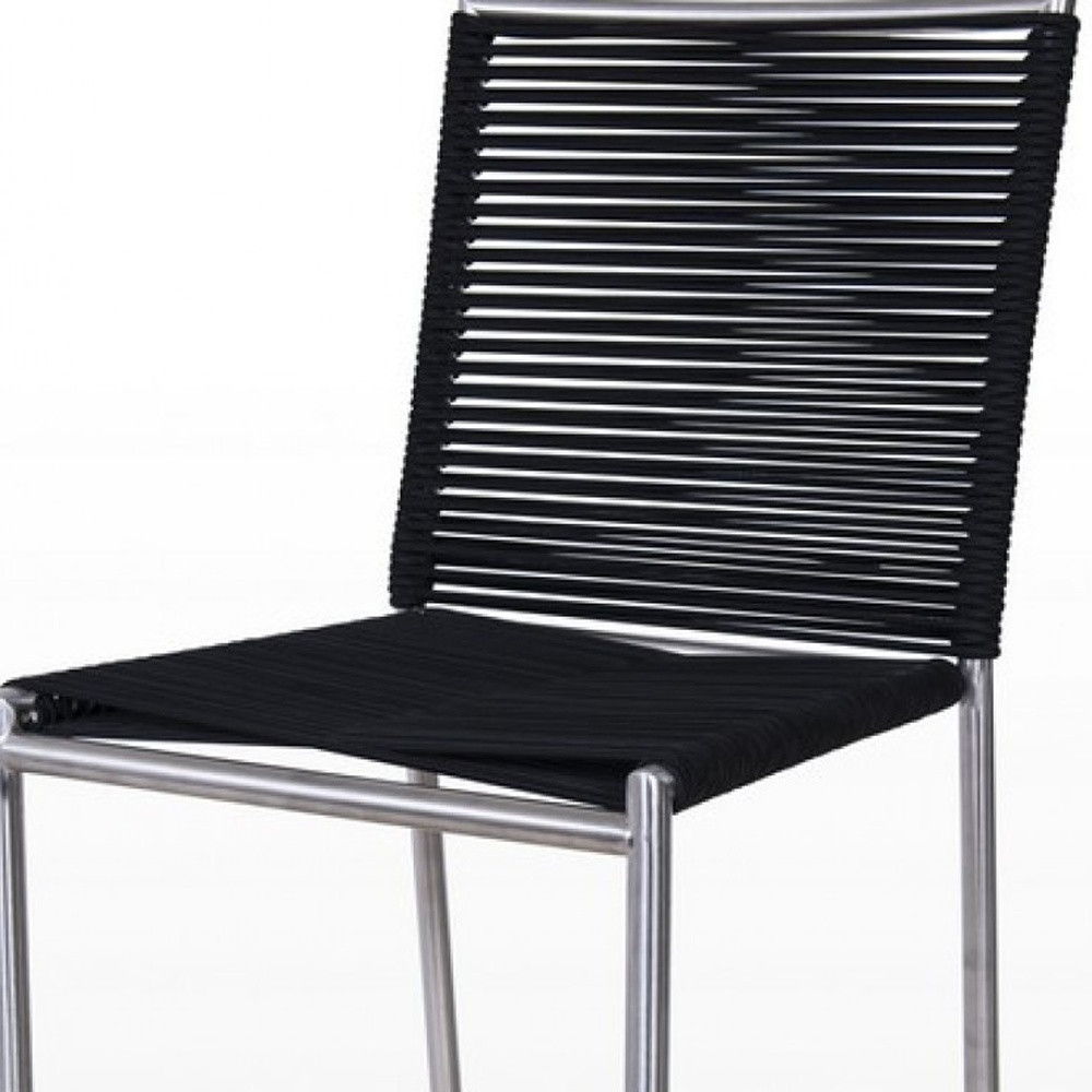 Stainless Steel Bar Height Bar Chair - Black / Silver