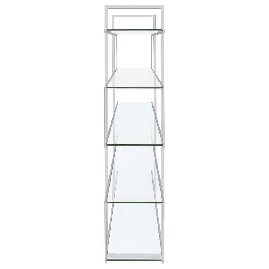 Elmer - 5-Shelf Bookshelf - Clear And Chrome