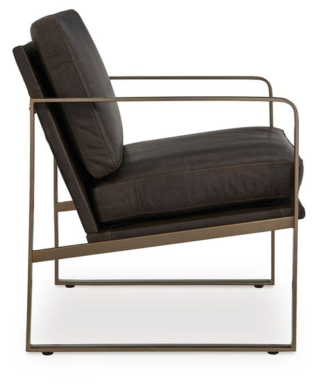 Bradett - Accent Chair - Dark Brown / Gold Finish - view 3