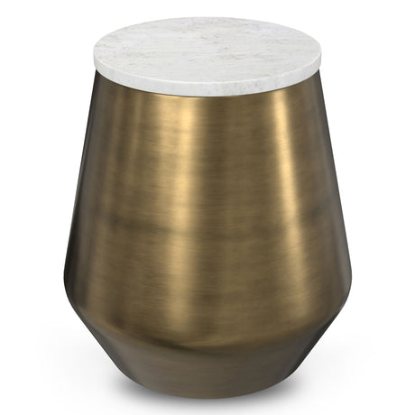 Benning - Side Table - Antique Brass / White by Simpli-Home | Bel Furniture