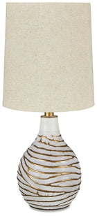 Aleela - Metal Table Lamp  - White / Gold Finish