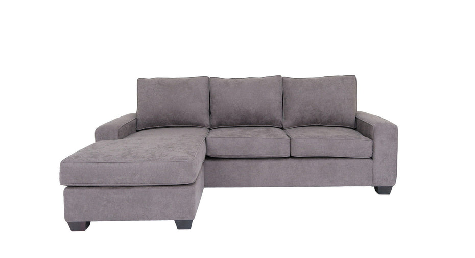 Polyester Blend L Shaped Stationary Two Piece Corner Sectional - Gray