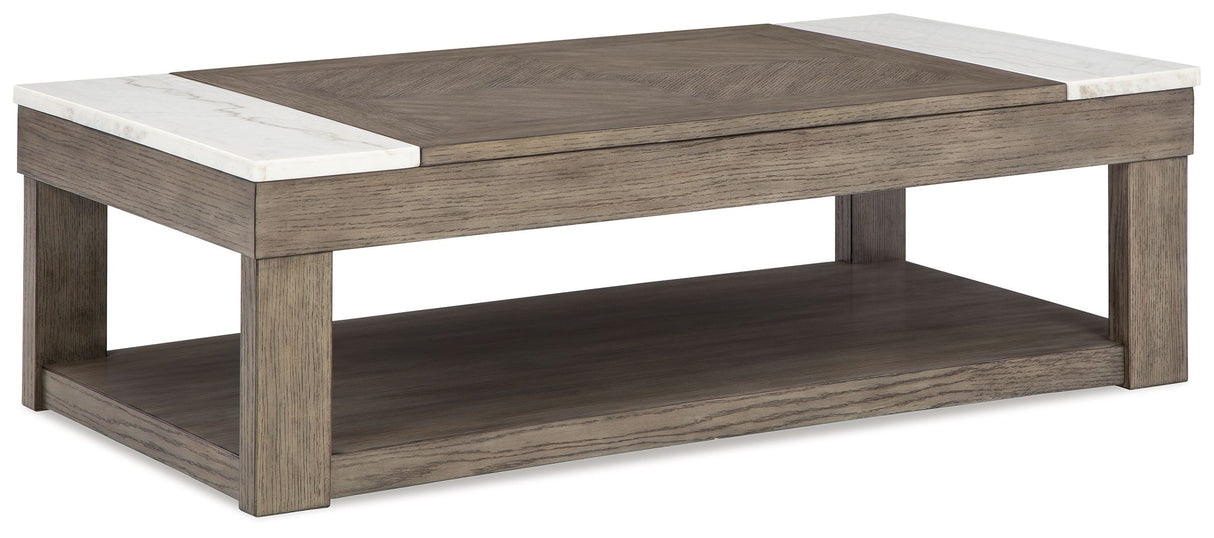 Loyaska - Grayish Brown / White - Lift Top Cocktail Table by Signature Design by Ashley® | Bel Furniture
