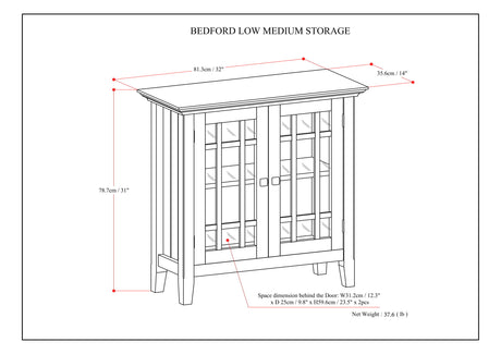 Bedford - Storage Media Cabinet by Simpli-Home | Bel Furniture