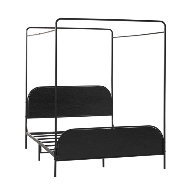 Modern Canopy Bed Frame Black Queen by Walker Edison | Bel Furniture