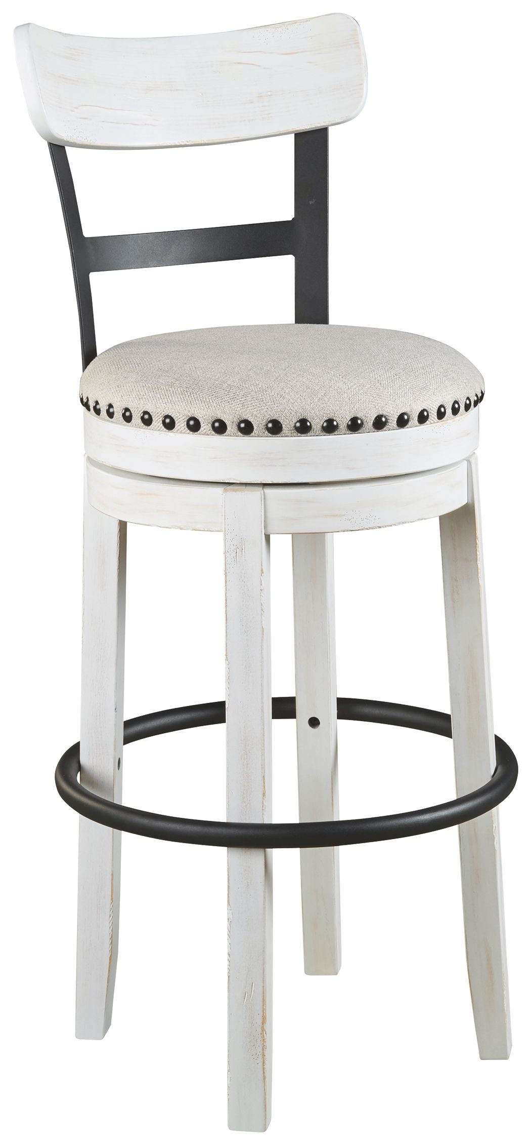 Valebeck - Tall Upholstered Swivel Barstool White by Signature Design by Ashley® | Bel Furniture