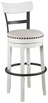 Valebeck - Tall Upholstered Swivel Barstool White by Signature Design by Ashley® | Bel Furniture