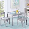 Della - 3-Piece Solid Wood Kids Table & Two Chair Set Pearl Silver by Simple Living | Bel Furniture