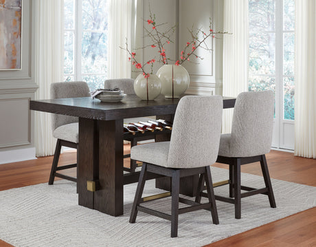 Burkhaus - Rectangular Counter Table Set Dark Brown 5 Pc. Table, 4 Stools by Signature Design by Ashley® | Bel Furniture