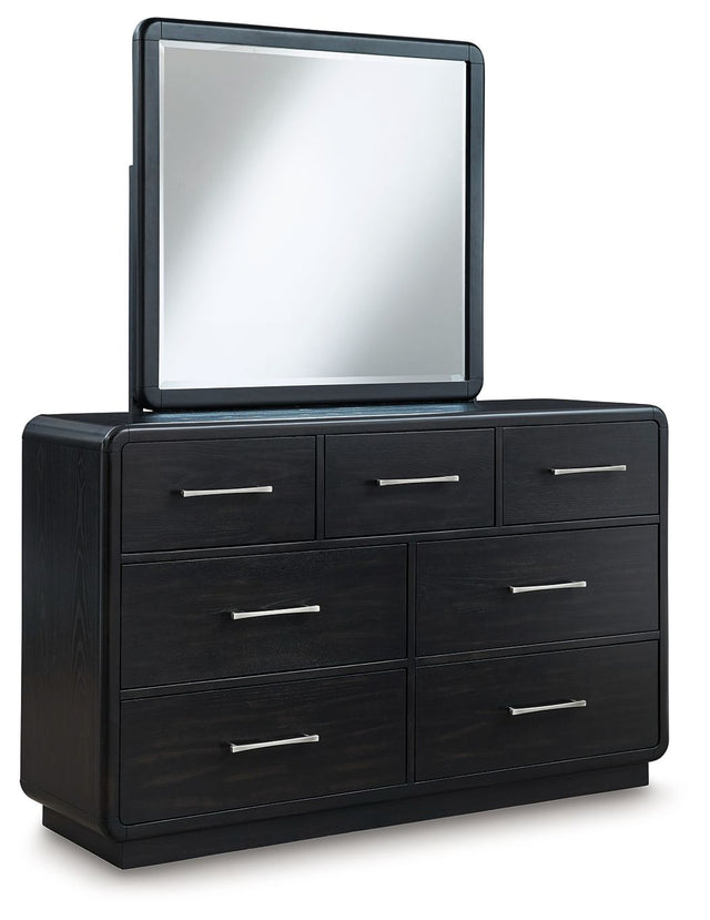 Rowanbeck - Black - Dresser And Mirror by Signature Design by Ashley® | Bel Furniture