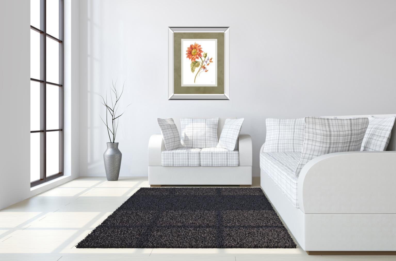 Floursack Autumn II On White By Danhui Nai Mirrored Frame - Red