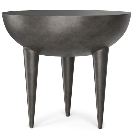 Otto - Cast Aluminum Side Table - Black by Simpli-Home | Bel Furniture