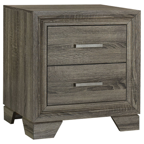 Wright - 2-Drawer Nightstand Bedside Table - Brown Oak by Coaster Fine Furniture | Bel Furniture