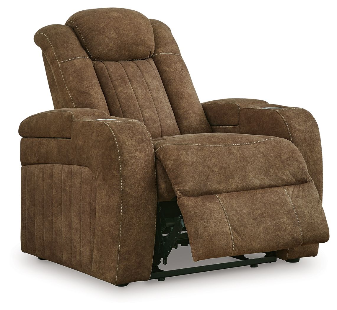 Wolfridge - Brindle - Power Recliner/Adj Headrest by Signature Design by Ashley® | Bel Furniture