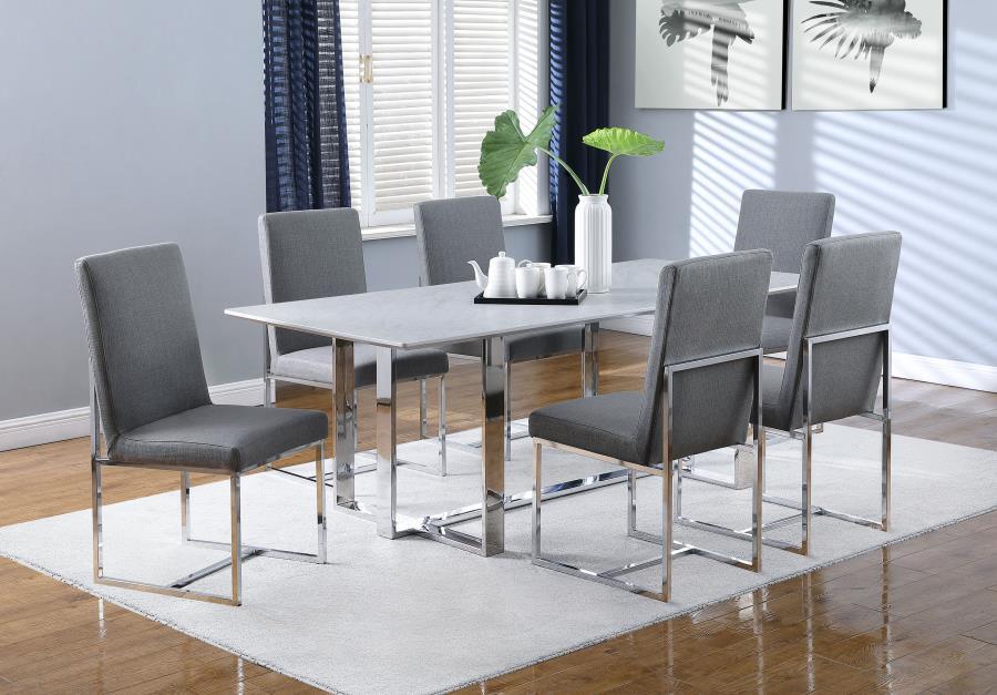 Mackinnon - Upholstered Dining Side Chair (Set of 2) - Gray by CoasterElevations | Bel Furniture