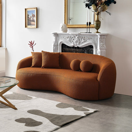Drake - Japandi Style Curvy Boucle Sofa - view 5