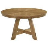 Danvers - Round Wood Dining Table - Brown Oak by Coaster Fine Furniture | Bel Furniture