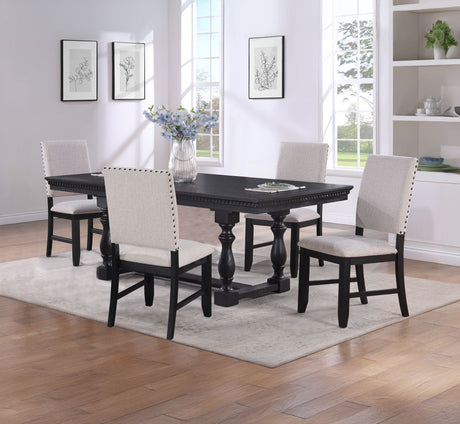 Regent - Dining Room Set Black 5 Pc. Table, 4 Chairs by Crown Mark | Bel Furniture