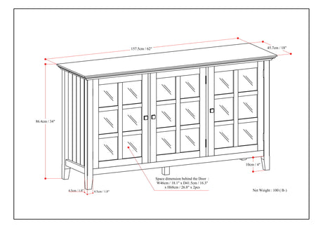 Acadian - Wide Storage Cabinet Handcrafted by Simpli-Home | Bel Furniture