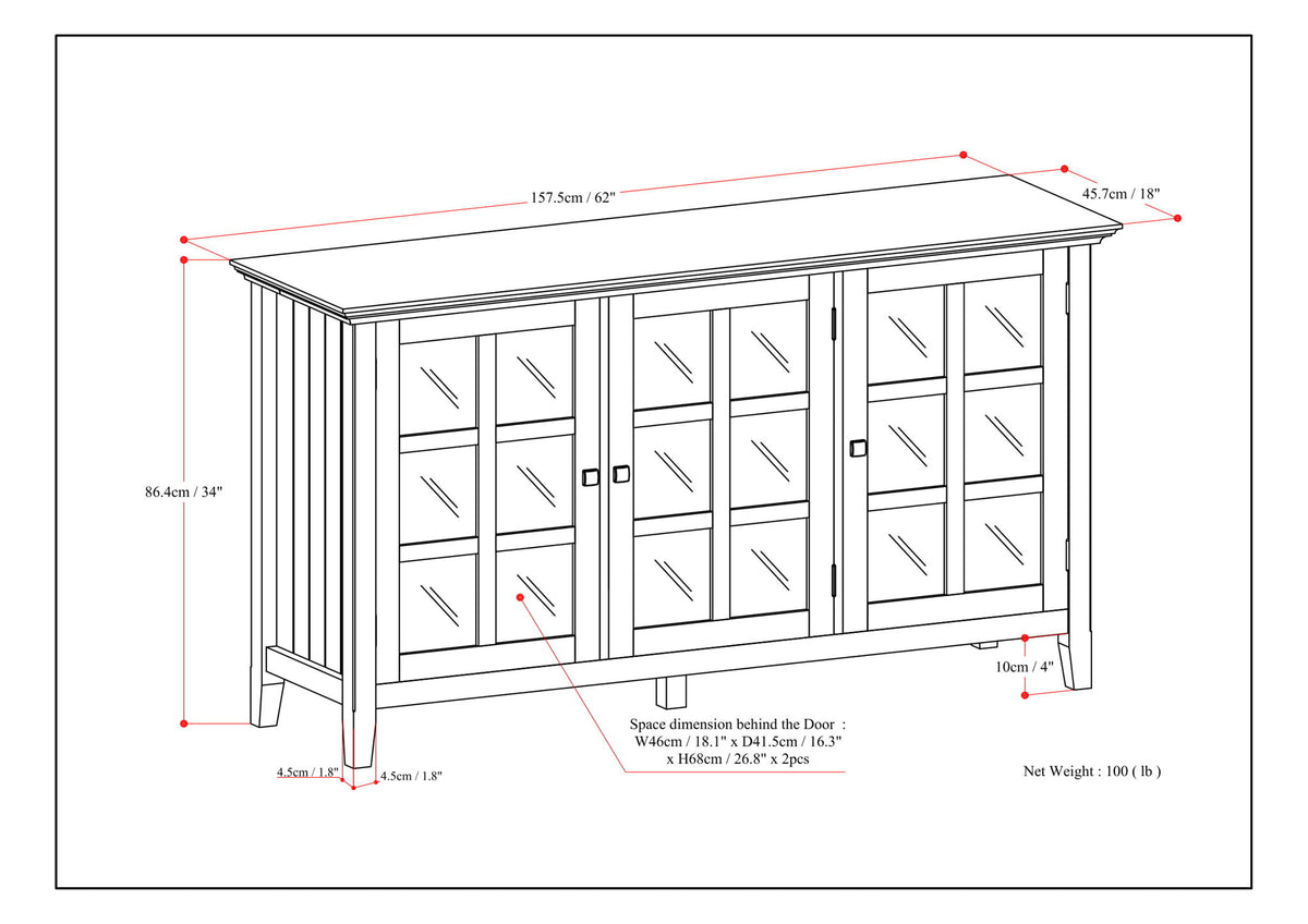 Acadian - Wide Storage Cabinet - Distressed Gray