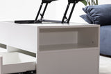 Luna - Coffee Table With Walnut Finish Lift Top, 2 Drawers, And 2 Shelves - White And Brown by Lilola Home | Bel Furniture