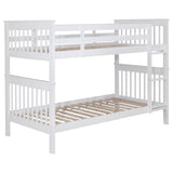 Chapman - Wood Twin Over Twin Bunk Bed With Mattress - White