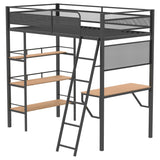 Campus - 3-Shelf Metal Twin Workstation Loft Bed