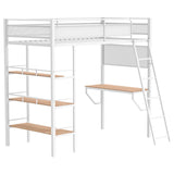 Campus - 3-Shelf Metal Twin Workstation Loft Bed