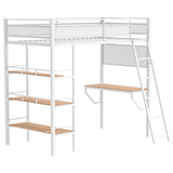 Campus - 3-Shelf Metal Twin Workstation Loft Bed
