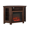 Classic Glass Door Fireplace TV Stand For Tvs Up To 55" Dark Brown by Walker Edison | Bel Furniture