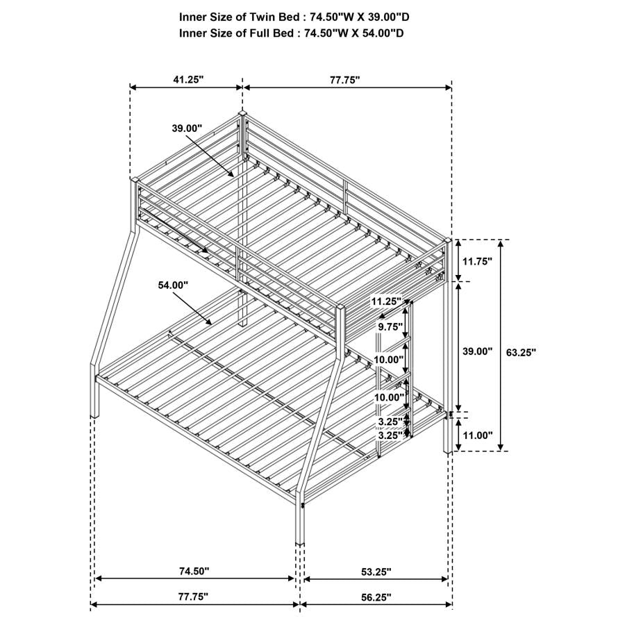 Alevera - Metal Bunk Bed With Ladder