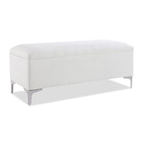Madelyn - Modern Storage Bench - Bright White Dye by Jennifer Taylor Home | Bel Furniture